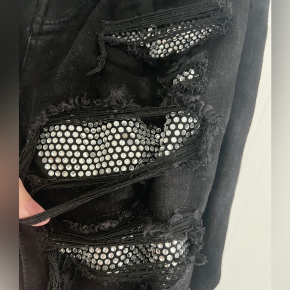 $2590 Rare Authentic Amiri Crystals with Ripped Details Skinny Jeans - Picture 8 of 13